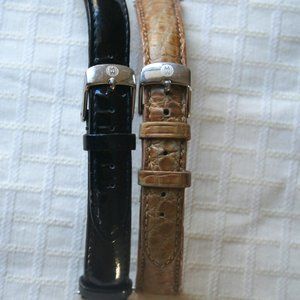Michele Leather Watch (2) Bands Black & Tan